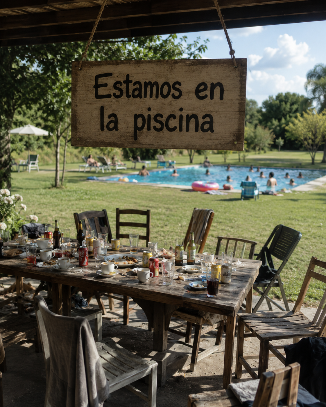 Estamos en la piscina